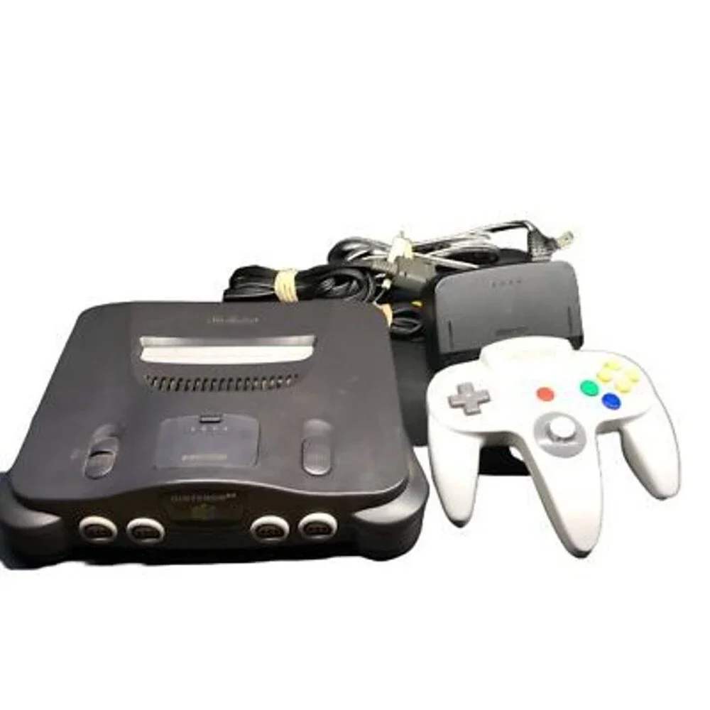 Nintendo 64 N64 Console System Black w Controller Chords TESTED